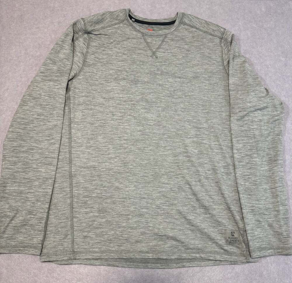 Rugged Elements Long Sleeve Crew Neck Base Layer Shirt - Grey Marl